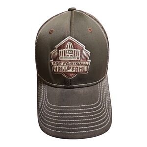 NFL Hall of Fame dark brown Reebok fitted hat white stitch.